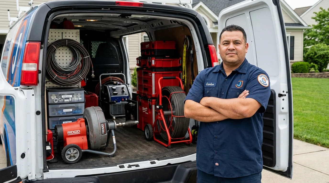Professional drain cleaning equipment and Johns Plumbing LLC plumber in Lake Elsinore