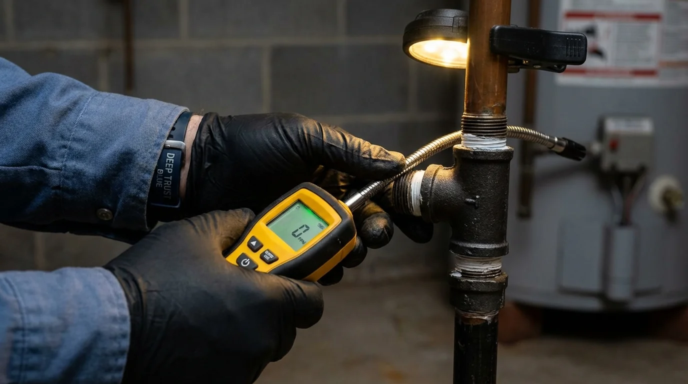 Gas leak detection with electronic sniffer by Johns Plumbing LLC in Lake Elsinore